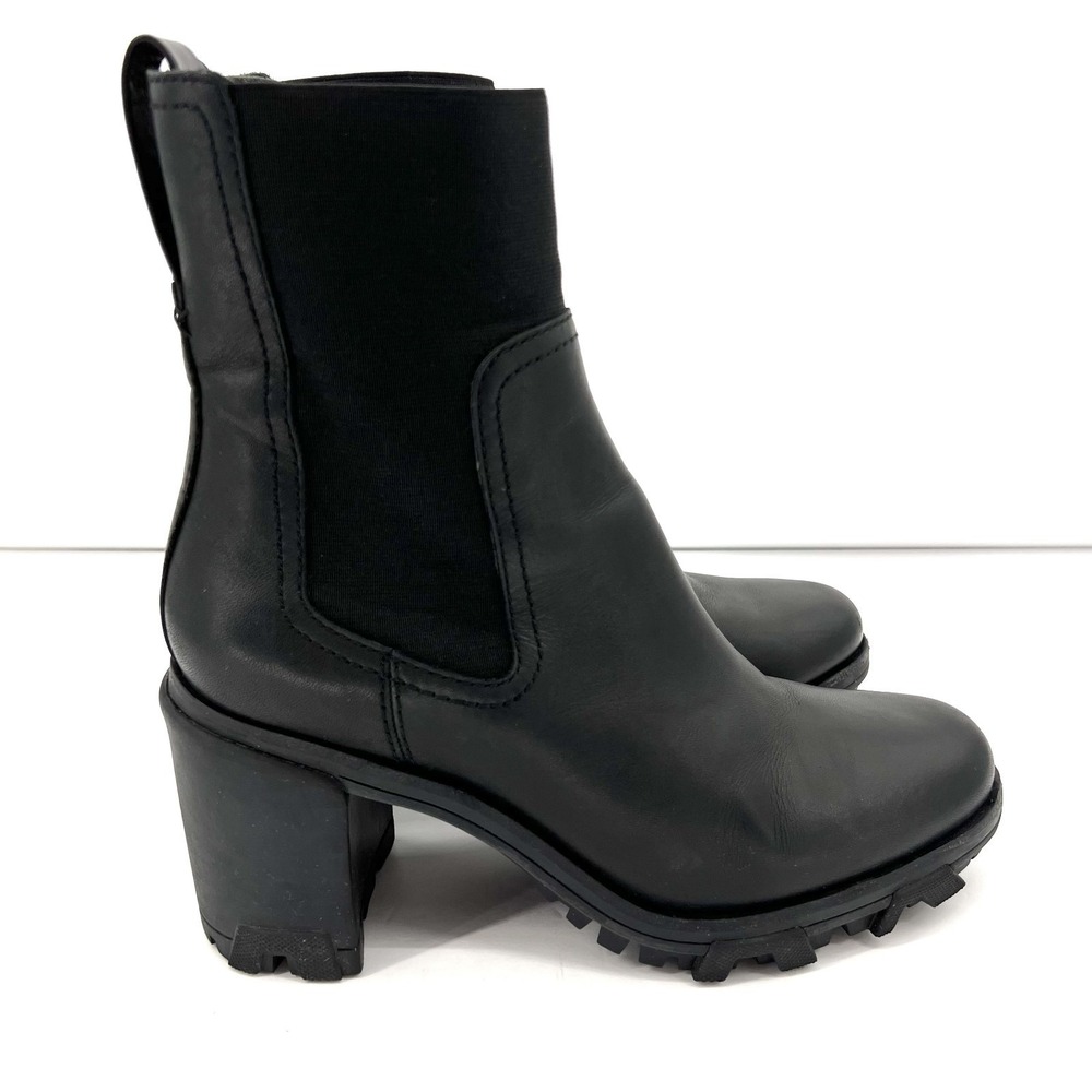 Rag & Bone Shiloh Boot Size 40 US 10 Black Leather Lug Sole Chelsea Ankle Bootie - Picture 5 of 14